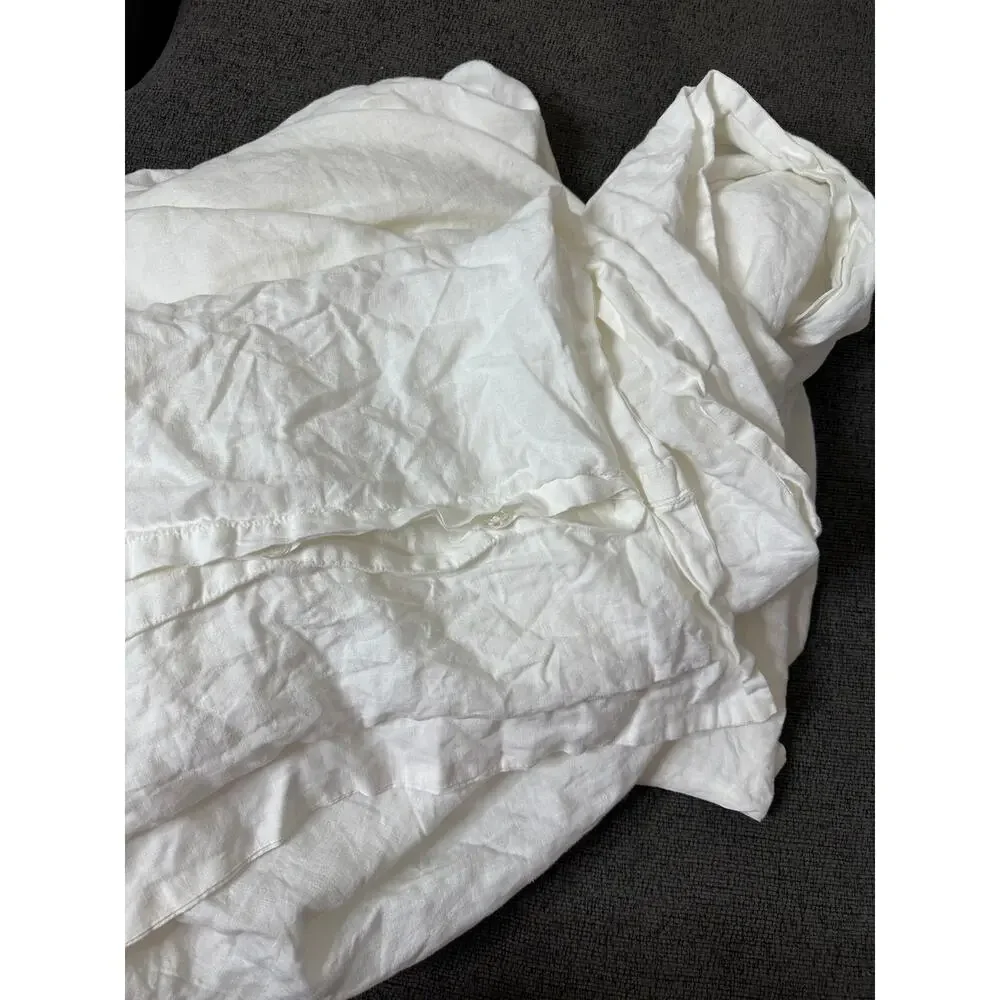 Simple&Opulence 100% Linen Duvet Cover White King